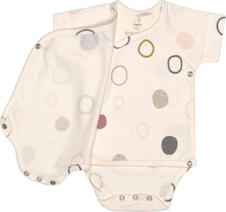 Produktbild Lässig Kurzarm-Wickelbody Kreise Weiss Gr. 50/56