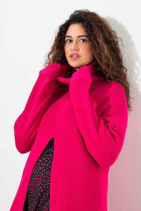 Produktbild Ulla Popken Long-Pullover, A-Linie, Stehkragen, Langarm (56)