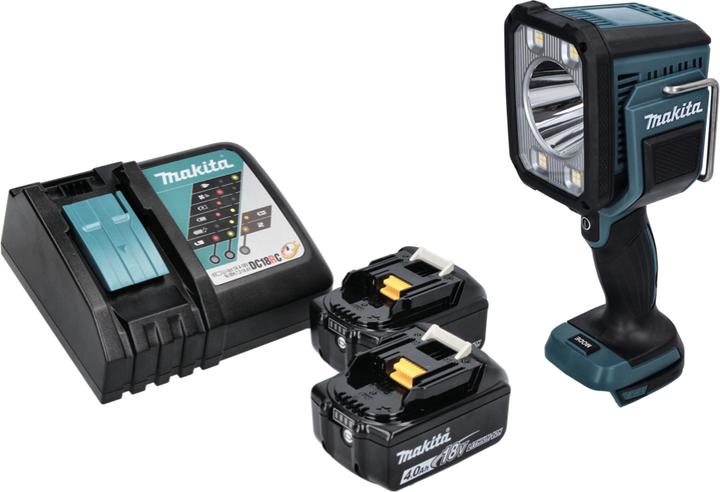 Image du produit Makita DML 812 RM Projecteur portatif LED Lampes de poche 18 V 1250 lm + 2x batterie 4,0 Ah + chargeur (1250 lm)