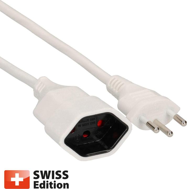 Produktbild Max Hauri Strom-Verlängerungskabel, 3-polig auf Kupplung, 5 Meter, weiss (5 m)