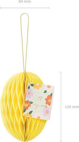 Image du produit Partydeco Paper decoration honeycomb Egg, yellow, 12 cm (1 pkt / 1 pc.) (1 x)