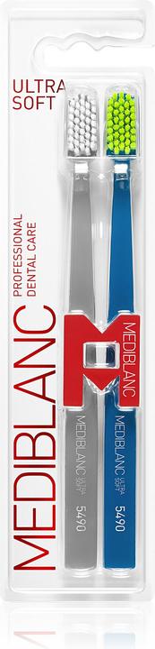 Actual product image Mediblanc - Ultra Soft Toothbrush Grey/Blue 2 pcs (Extra soft, 2x)