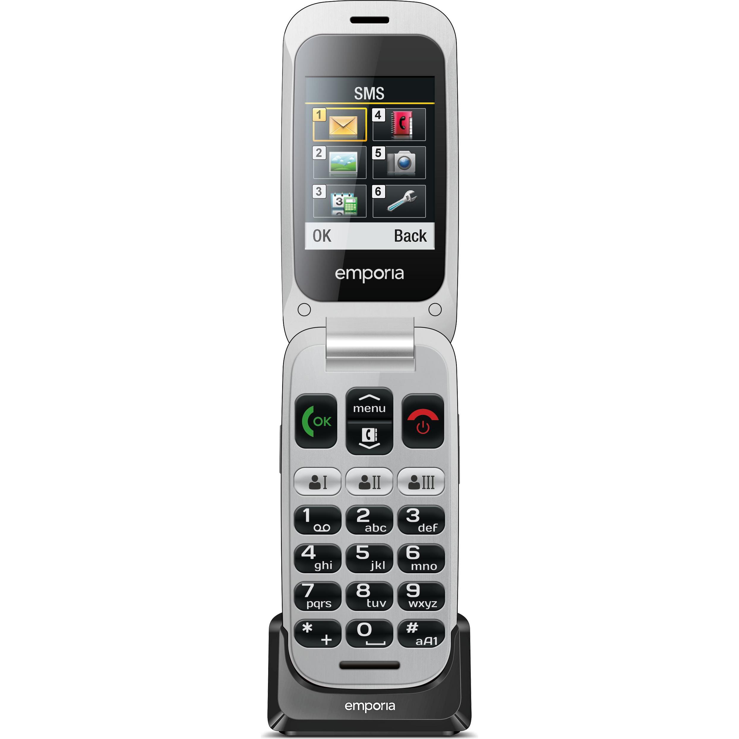 Emporia ONE 2G (2.40", 2 Mpx, 2G), Tastenhandy, Schwarz, Silber