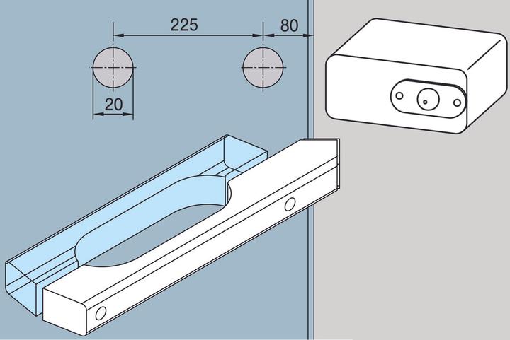 Image du produit Dormakaba Bloc de bois avec clip pour porte sauna