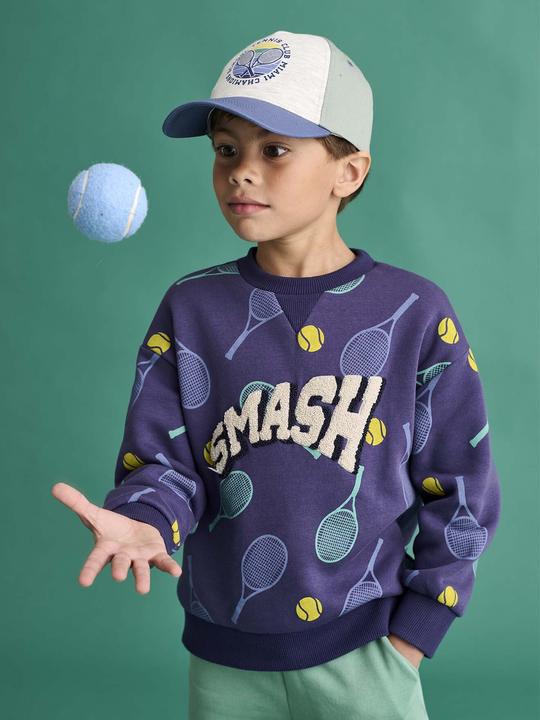 Produktbild Vertbaudet Jungen Sport-Sweatshirt mit Tennis-Print und Recycling-Polyester (110)