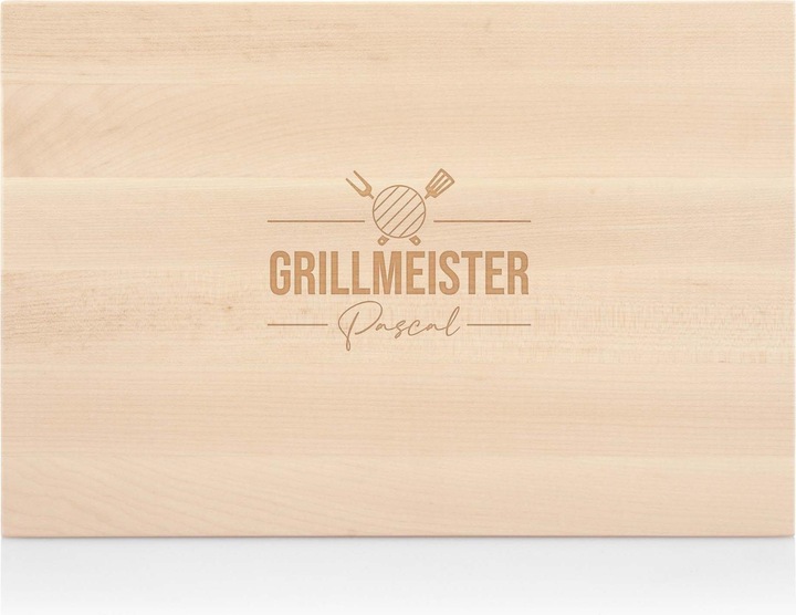 Produktbild Pur und Prima Schneidebrett Ahorn massiv Swiss Made, "Grillmeister“, 320x210x20mm