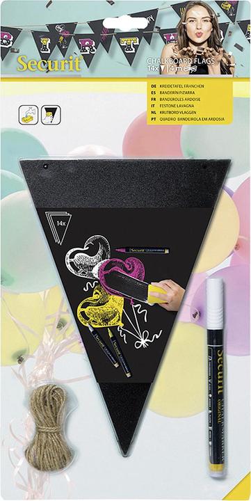 Produktbild Securit Kreidetafelflaggen 6x schwarz (14.50 x 20.80 cm)