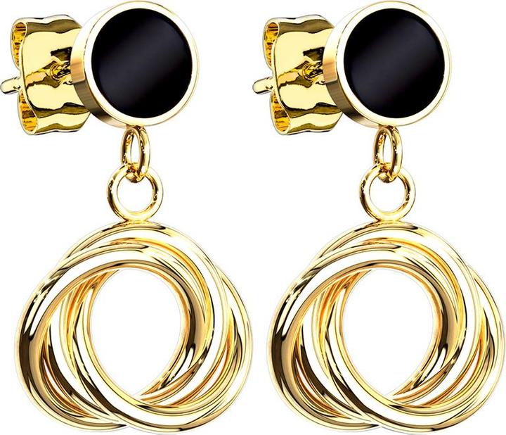 Image du produit Star Piercing Boucles d'oreilles plaquées or Pendentif cercles entrelacés (sans laiton, Acier chirurgical 316L)