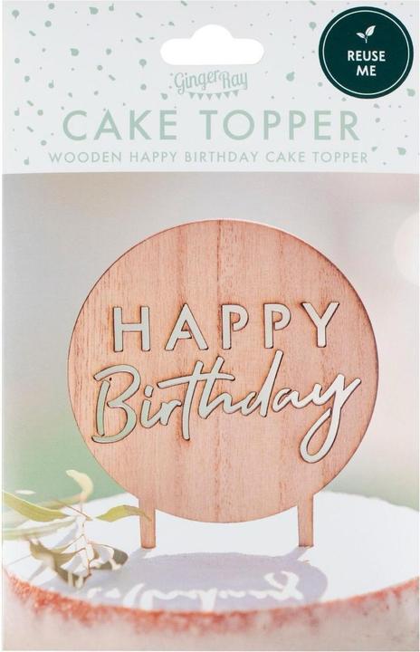 Image du produit Ginger Ray Cake Topper en bois Happy Birthday (1 pcs)