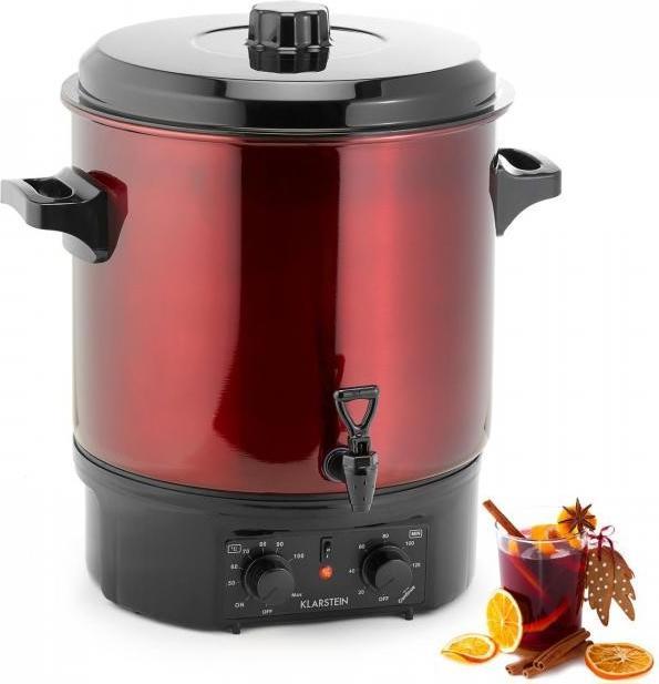 Actual product image Klarstein Biggie Preserving Cooker Stainless Steel 27 Litres 2000W Timer Red