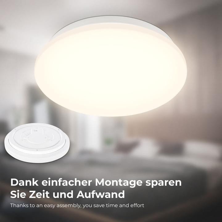 Produktbild B.K.Licht LED Deckenleuchte,Sensor,weiss, LED/12W (1300 lm)