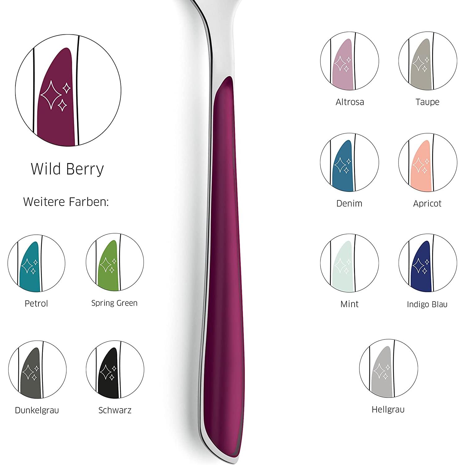 Thumbnail - Kuppels PRISMA Besteckset 24-teilig, wildberry, hochglanzpoliert, für 6 Personen, Besteck, Rosa