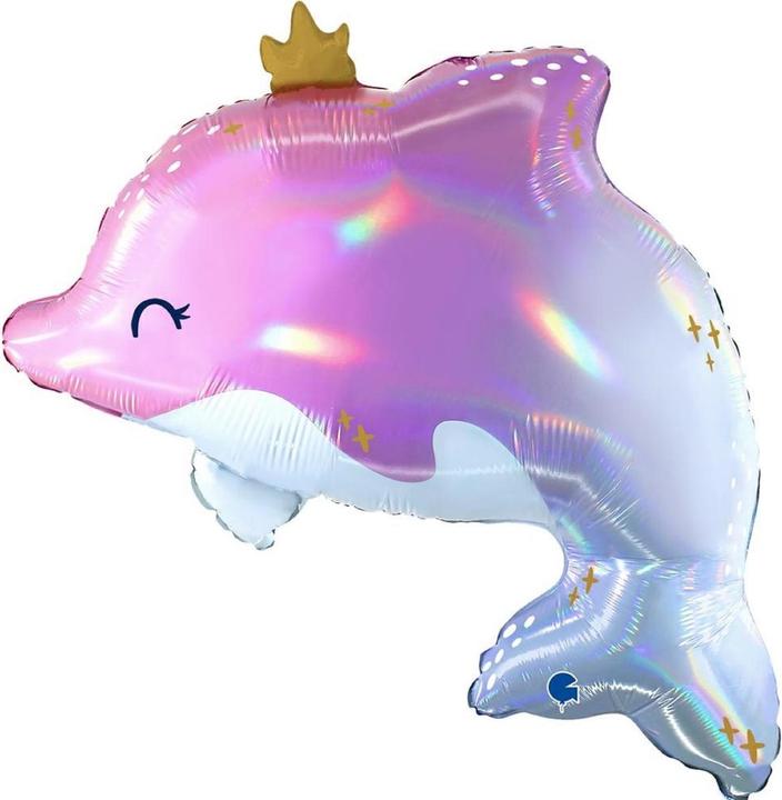 Image du produit Grabo Ballon en plastique - Dauphin avec éclat arc-en-ciel - Vide (1 x)
