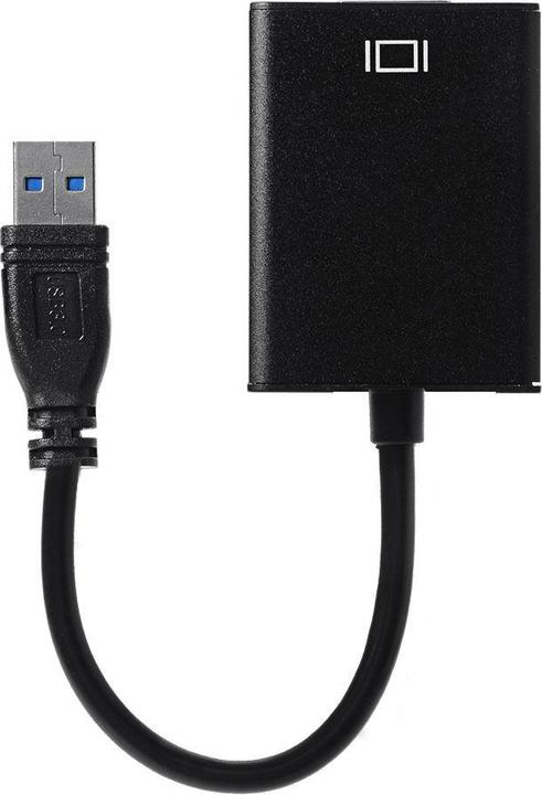 Produktbild JTI USB 3.0-auf-HDMI-Adapter - Schwarz (HDMI, 18 cm)