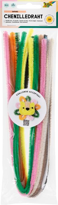 Folia Pijpenrager veelkleurig chenilledraad Safari Ø 8,0 mm 10 stuks. (0.50 m)