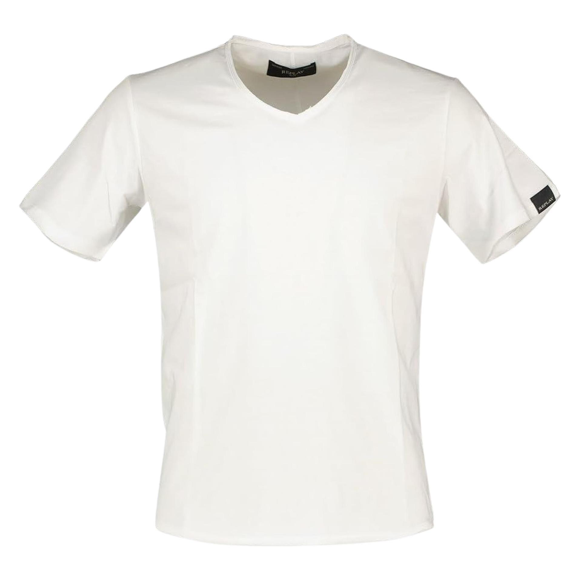 Replay, Herren, Shirts, T-Shirt Kurzarmshirt, Weiss, (M)