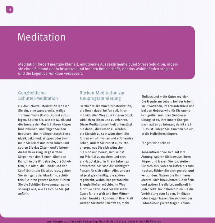 Image du produit Das grosse Rücken-Yoga-Buch (Allemand, Jutta Pietsch, Patricia Römpke, 2024)