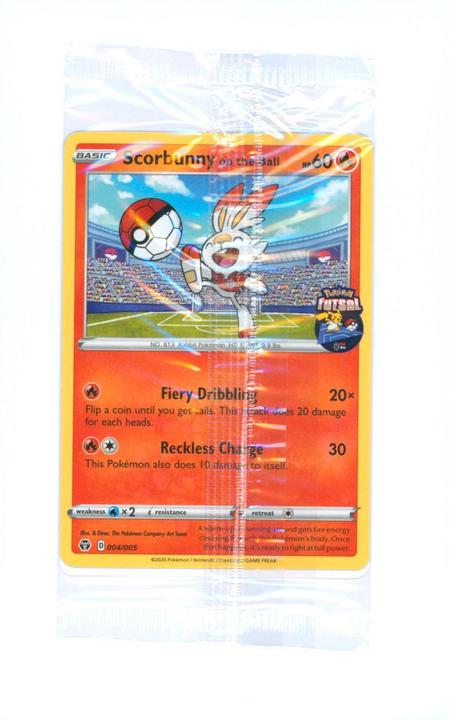 Actual product image Pokémon Scorbunny On The Ball 004/005 - Futsal Promo Sealed - TCG (English, Booster Pack)