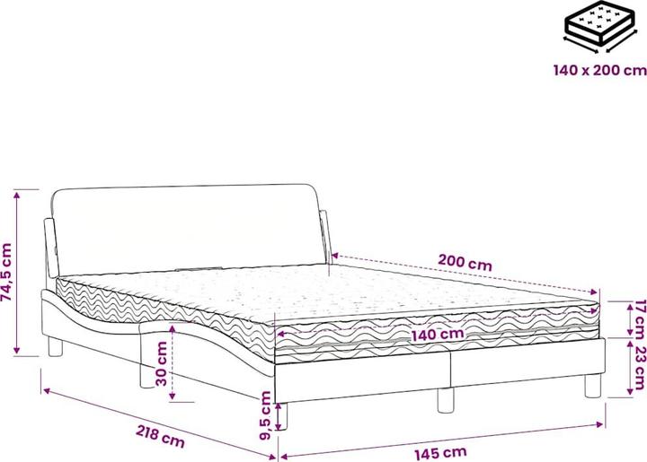 Image du produit vidaXL Bett (140 x 200 cm)