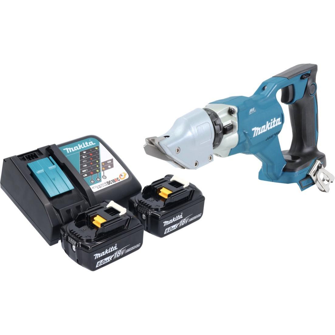 Thumbnail - Makita, Elektroblechschere, DJS 200 RG Akku Blechschere 18 V 2,0 mm Brushless + 2x Akku 6,0 Ah + Ladegerät
