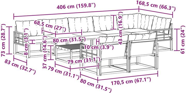 Produktbild vidaXL Outdoor-Sofa