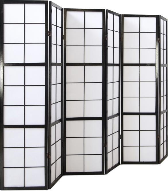 Actual product image Homestyle4u 6-panel screen room divider Shoji black