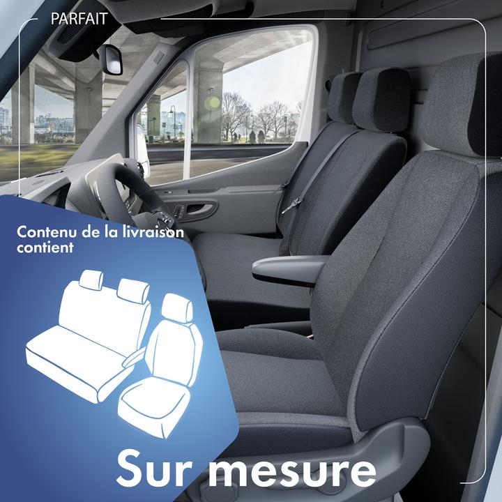 Image du produit Walser Housses de siège pour Iveco Daily IV, 1 siège simple à l'avant &amp  banquette double à l'avant