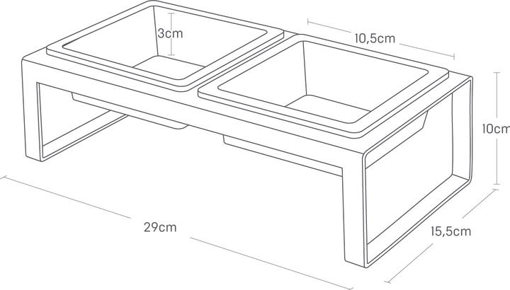 Image du produit Yamazaki Mangeoires (lot de 2) avec support TOWER