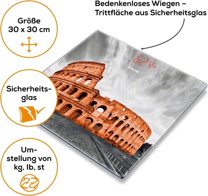 Actual product image Beurer Glass scale GS 215 Rome (180 kg)