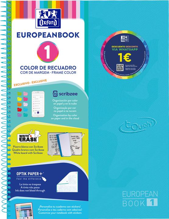 Image du produit Oxford Livre européen (A4+, Quadrillé, Couverture rigide)