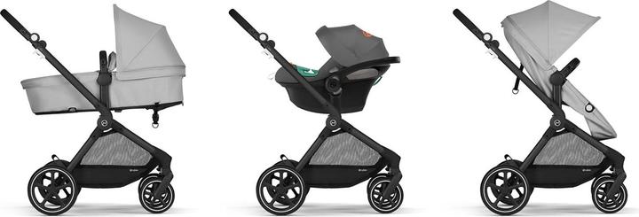 Produktbild Cybex Kombikinderwagen Eos Basic inklusive Babyschale Aton B2 Black Lava Grey (0 Monate - 4 Jahre)