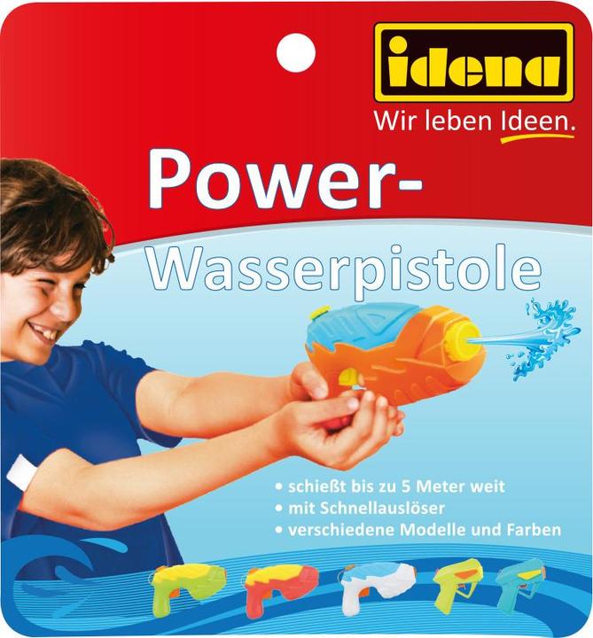 Produktbild Idena 40424 - Power Wasserpistole aus Kunststoff, kompakte Grösse perfekt für den Urlaub, am Strand o