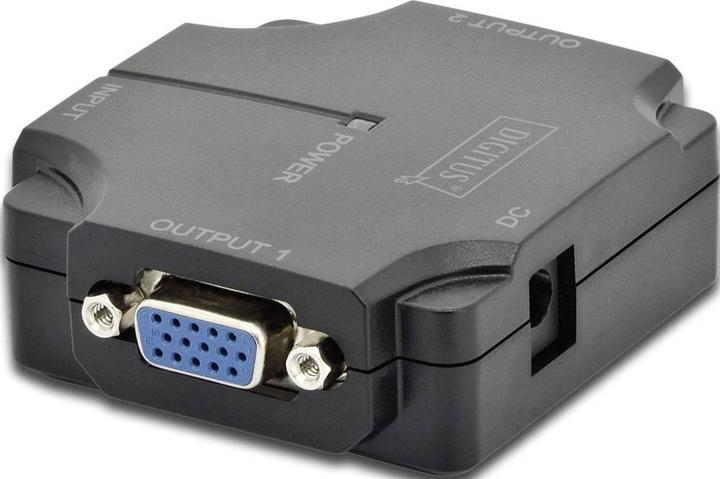 Productafbeelding Digitus VGA Splitter 2-Port 350MHz int.power versterker tot 75m max. resolutie 2048x1536 bij 60Hz