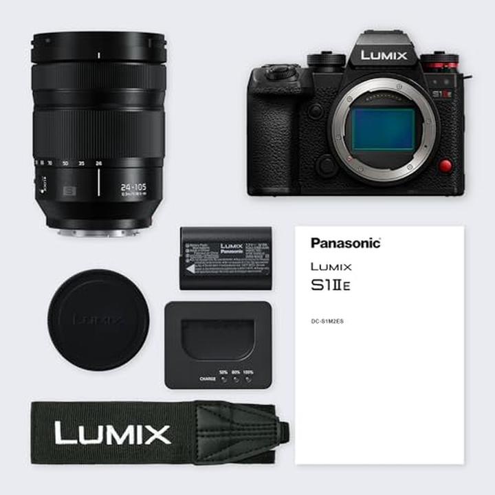 Produktbild Panasonic Lumix S1IIE + S Series 24-105mm F4 Macro L-Mount (24 - 105 mm, 24.20 Mpx, Vollformat)