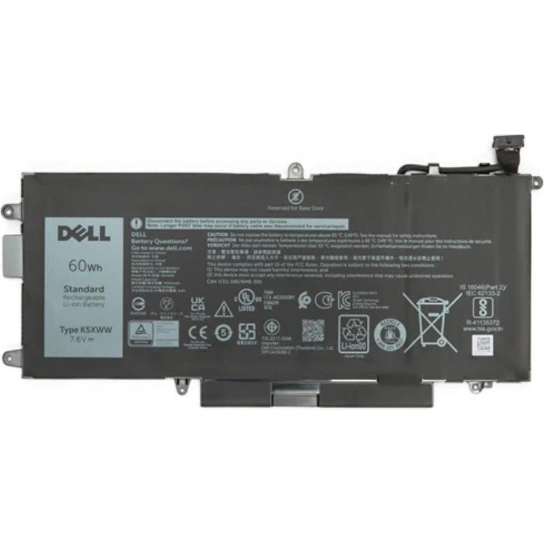 Dell Battery, 60WHR, 4 Cell (4 Zellen, 7500 mAh), Notebook Akku, Schwarz