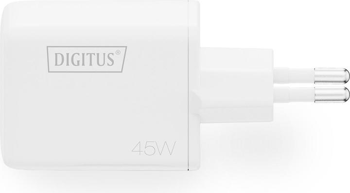 Productafbeelding Digitus USB GaN Charger 45W, 1x USB-C, 1x USB-A (45 W, 2 ports)