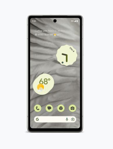 Productafbeelding Google Pixel 7a (128 GB, Sneeuw, 6.10", SIM + eSIM, 64 Mpx, 5G)