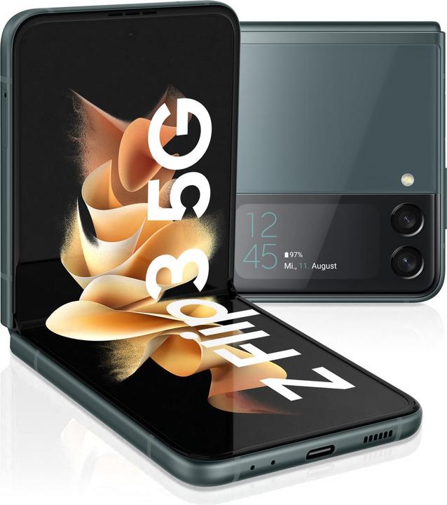 Actual product image Samsung Galaxy Z Flip3 5G EU (128 GB, Green, 6.70", SIM + eSIM, 5G)