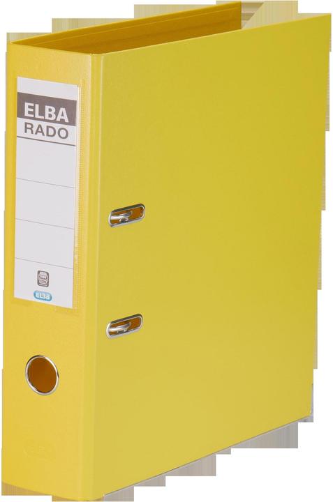 Elba Folder rado plast, spine width: 80 mm, yellow DIN A4, cover outside/inside PVC, with replaceable (A4, 80 mm, 1 Piece)