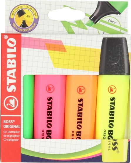 Produktbild STABILO BOSS ORIGINAL Textmarker (4x)