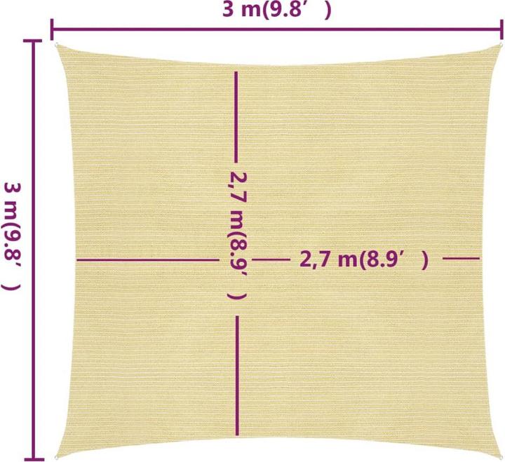 Actual product image vidaXL Voile d'ombrage (3 x 3 m)