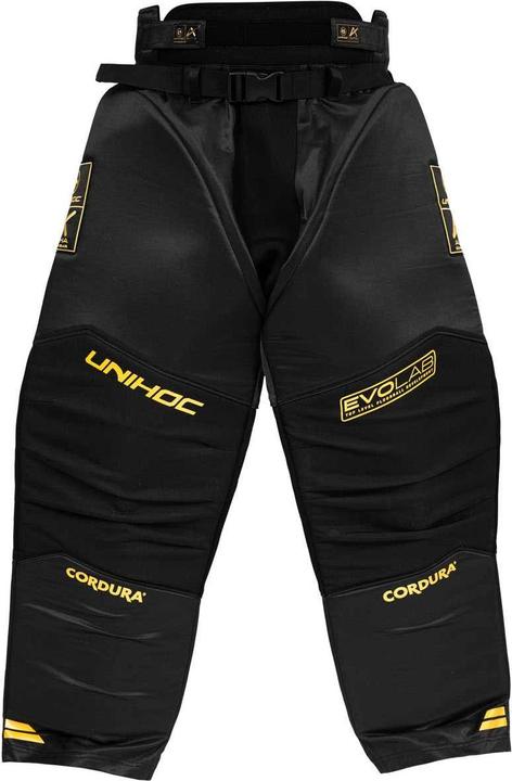 Actual product image Unihoc Goaliehose ALPHA EVOLAB schwarz/gold-XL (XL)