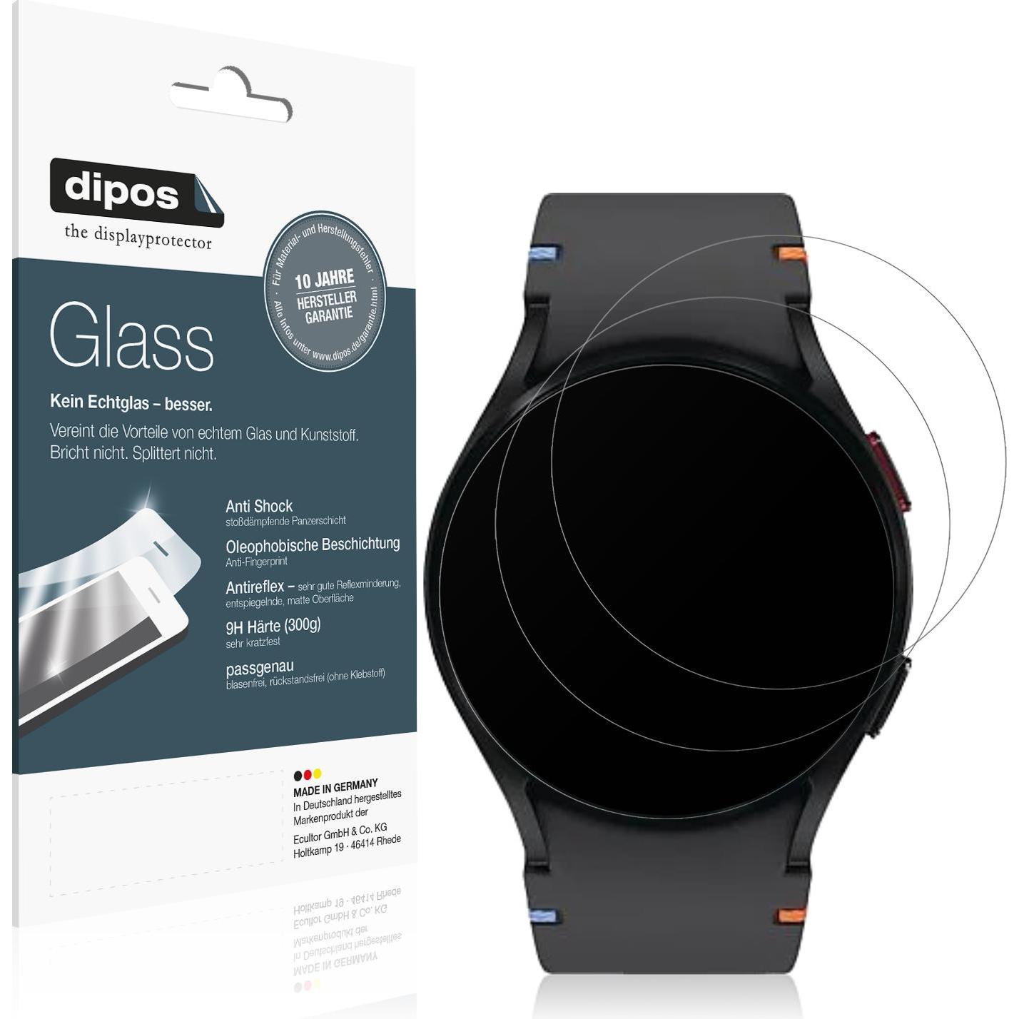 Dipos Anti-Shock Displayschutz Matt 9H, Smartwatch Schutzfolie, Transparent
