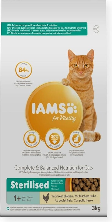 Image du produit Iams pour Vitalité Stérilisée au Poulet (Adulte, Senior, 1 pcs, 3000 g)