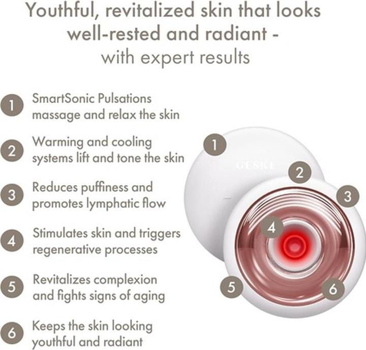 Actual product image Geske Smartappguidedtm Sonic Cool & Warm Face & Body Massager 9 in 1 Electric
