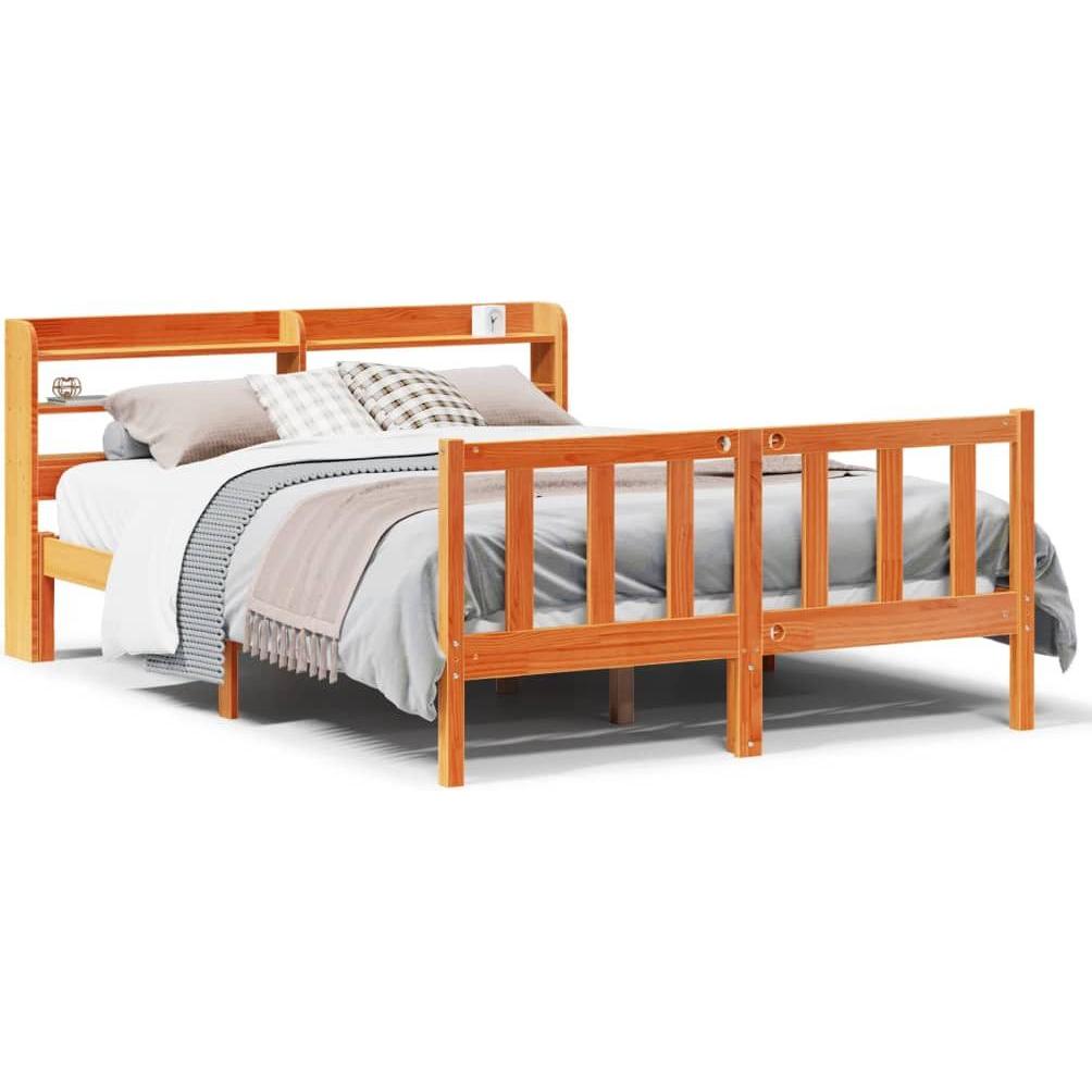 VidaXL, Bett, Bett mit Kopfteil Kiefer (150 x 200 cm)