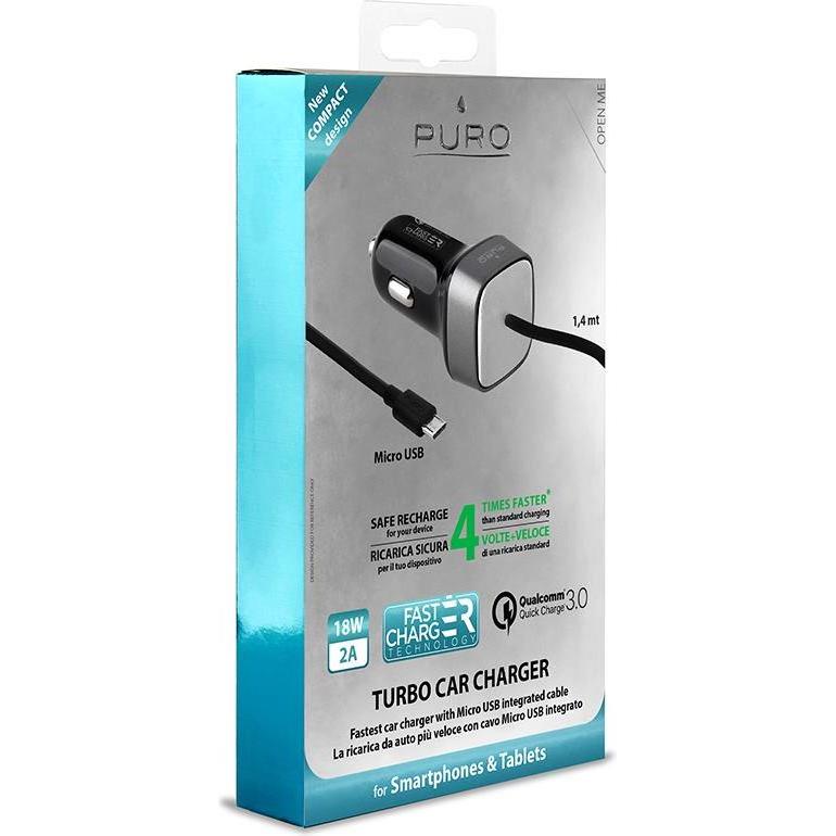 Thumbnail - Puro KFZ PKW Schnellladegerät Micro-USB - 2A-18W, Auto Adapter