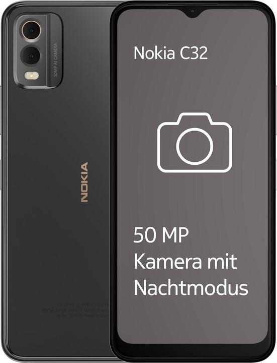 Produktbild Nokia C32 (64 GB, Charcoal, 6.50", Dual SIM, 4G)