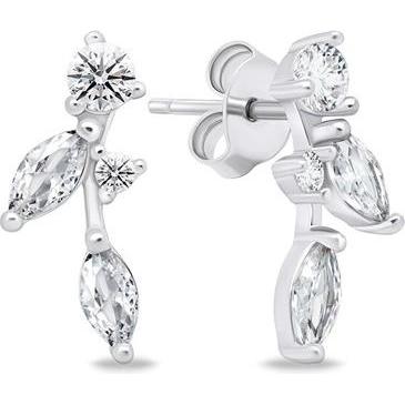 Brilio, Ohrringe, Silver - Beautiful silver earrings with zircons EA619W