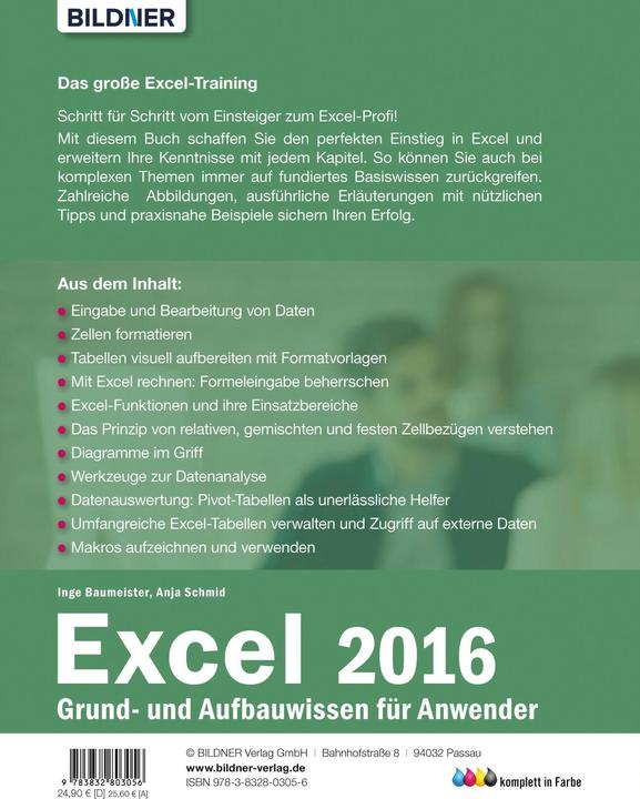 Produktbild Das grosse Excel-Training (Deutsch, Anja Schmid, Inge Baumeister, 2018)